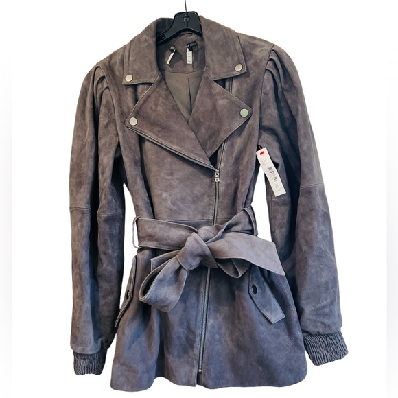 ALICE & OLIVIA***Gray Suede Jacket Coat***Small $1595 - Picture 2 of 7